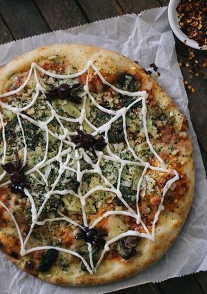 O poză a rețetei Pizza mini de Halloween.