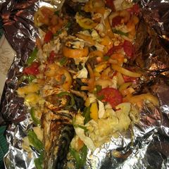 A picture of Gasashen kifi da vegetables.