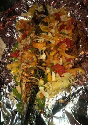 A picture of Gasashen kifi da vegetables.