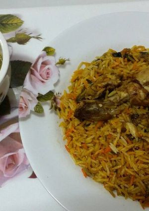 صورة لوصفة رز على البخار بطريقتي الخاصه😊