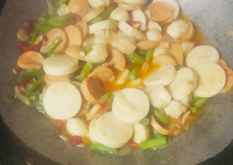 Proses mengolah Tumis sapo tahu Lezat