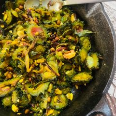 Bhuna Karela (Bitter gourd dry) A picture of Bhuna Karela (Bitter gourd dry).