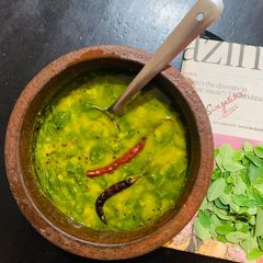 A picture of Drumstick leaves moong dal.