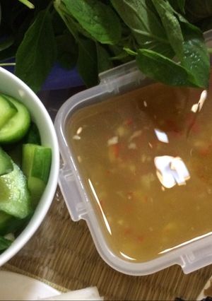 Hình của món Dưa góp dưa chuột+ nước chấm.