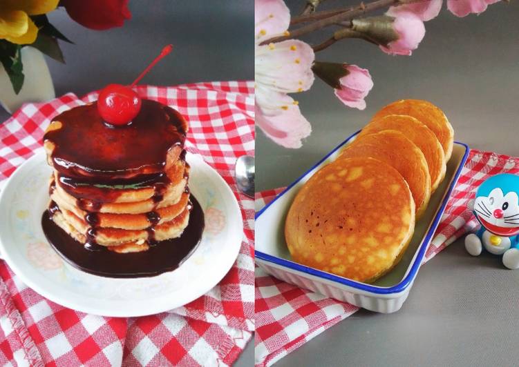 Resep Pancake/Japanese Pancake (Dorayaki) No Telur yang Enak Banget
