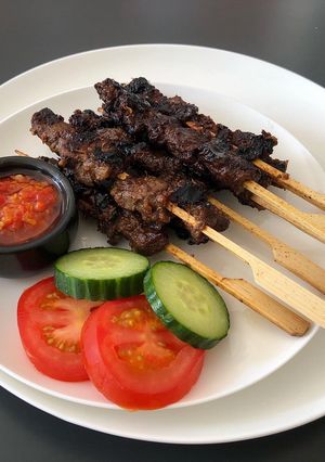 A picture of Sate Maranggi - Indonesian Beef Satay.