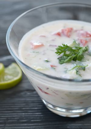 A picture of Vegetable raita.