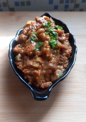 A picture of Baingan bharta.