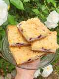 Cuadrados de cheesecake de arándanos con crumble 🫐