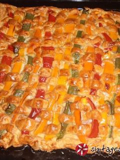 Φωτογραφία της συνταγής Τάρτα “ουράνιο τόξο”, με ζαμπόν και mozzarella