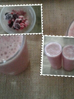 Una foto de Smoothie mix 🍏🍇🍌🍓