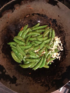 A picture of Stir fried sugar snap peas.