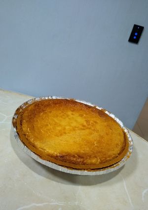 Una foto de Pay de requesón y cajeta