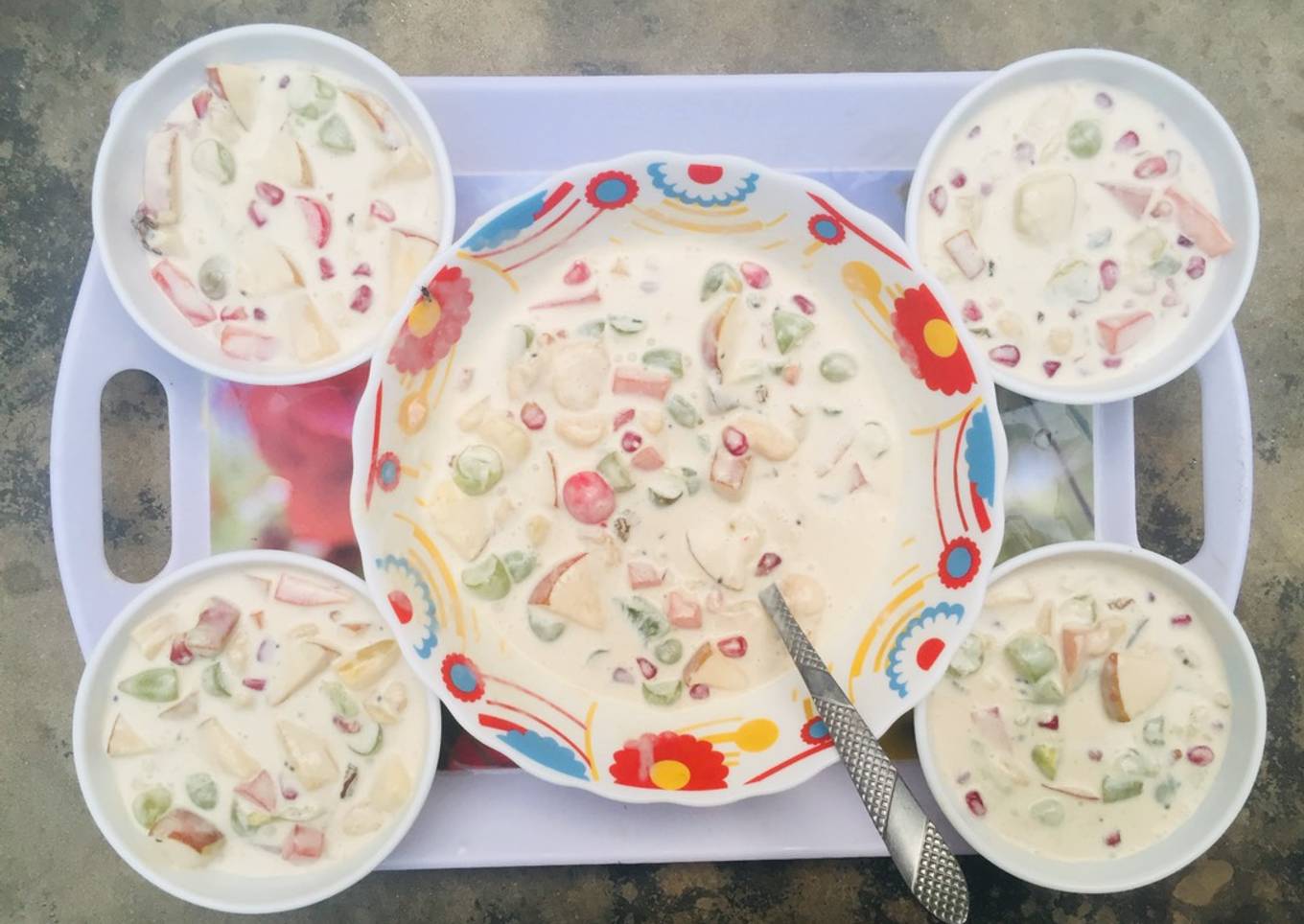 Creamy fruit chaat with Cocktail