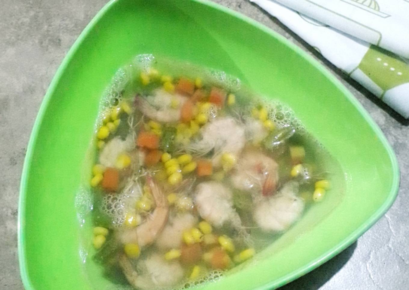 Sup udang vegetables simpel
