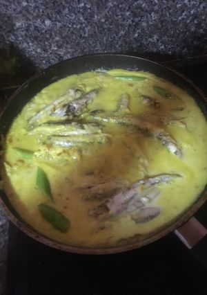 A picture of Ginataang Isda w Tumeric sauce or Fish w Coconut Cream w Tumeric sauce.