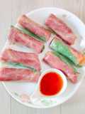 Vietnamese Spring Rolls with Streaky Beef and Iceberg Lettuce