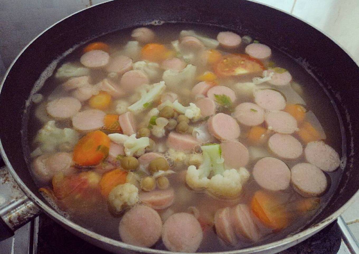 Sayur sop pake sosis