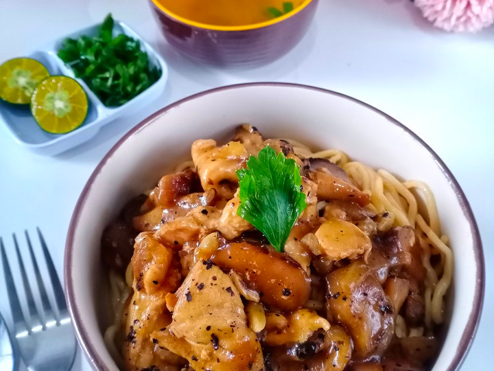 Cara Buat Mie ayam jamur lada hitam Kekinian