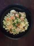 Arroz con pollo y camarones