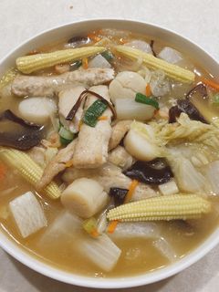 虱目魚柳干貝白菜滷 的食譜成品照片