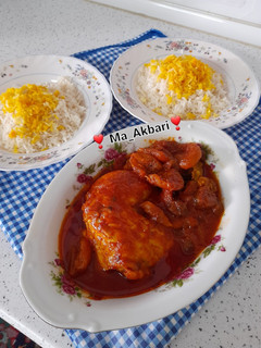 عکسی از دستور 🍲خورشت مرغ با قیسی و آلو