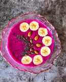 Eatclean / Smoothie Chuối + Thăng Long Đỏ + Sữa Chua + Sữa Tươi + Hạnh Nhân