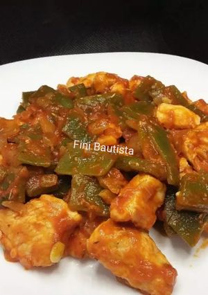 Una foto de Pechuga de pollo con judías (bajocas)