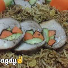 🍖لحمه بارده بالخضار وأرز بني🍖-レシピのメイン写真