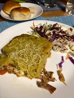 Una foto de Pastel de batata y bondiola (a la parrilla) desmechada