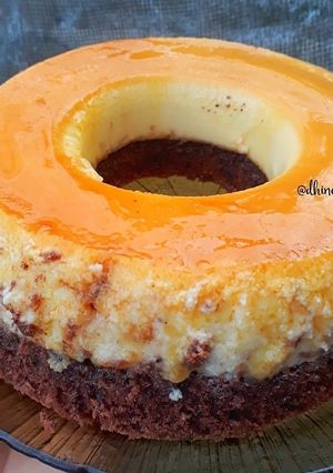 Foto resep Choco Cheese Caramel Flan / Magic Cake / Flan Cake