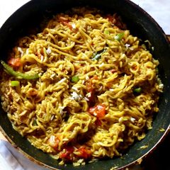 A picture of Noodles fried rice.