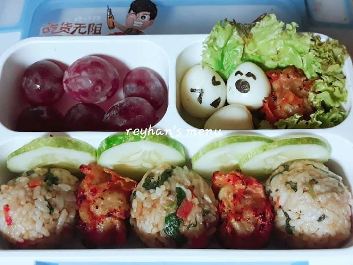 Cara Sederhana Membikin Resep  Bekal anak &amp;#34;bola nasi goreng bayam&amp;#34; yang Enak, Lezat Sekali