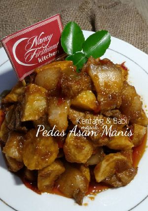 Foto resep Pedas Asam Manis Kentang & Babi