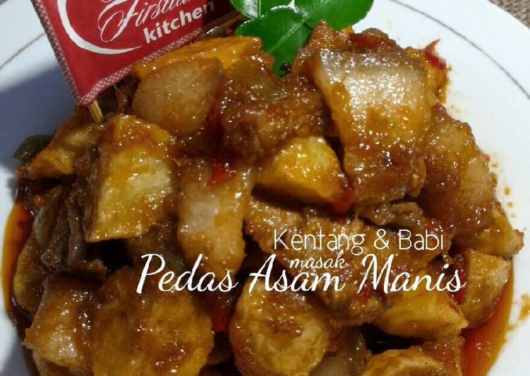 Resep Pedas Asam Manis Kentang &amp; Babi Lezat