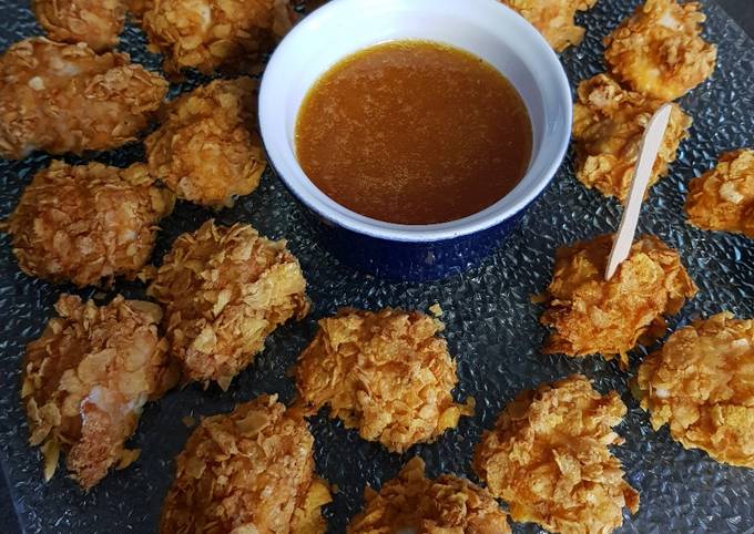 Easiest Way to Prepare Nuggets de poulet corn flakes sauce abricot