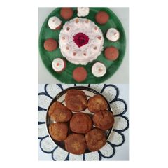 A picture of Bran Flour Cake and Cupcakes (for my Birthday today!).
