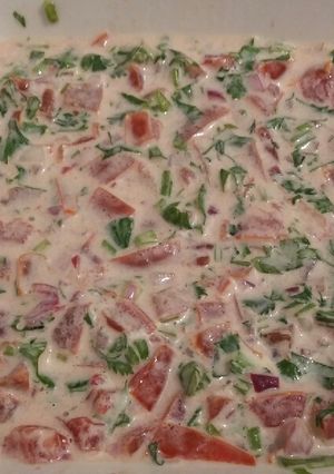 A picture of Kachubari with mayonnaise.