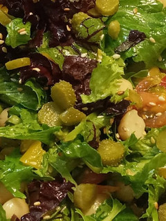 Una foto de Ensalada verde con porotos