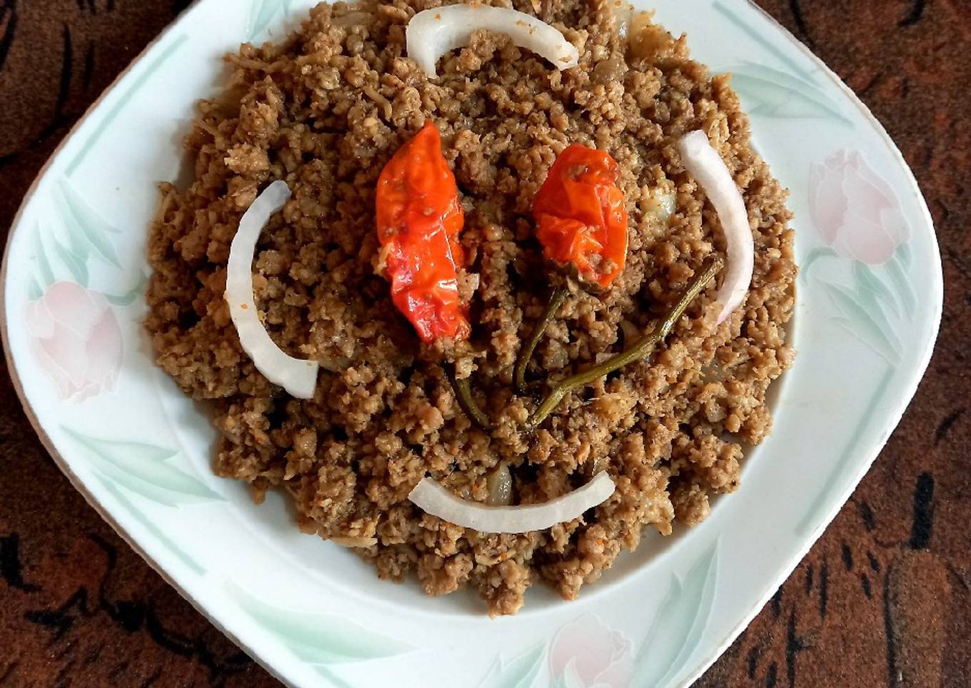 Fried beef qeema