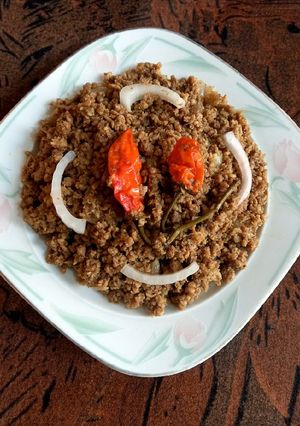 A picture of Fried beef qeema.