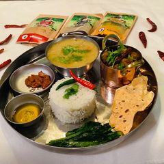 A picture of Mixed Thali (Nepalese Cuisine).