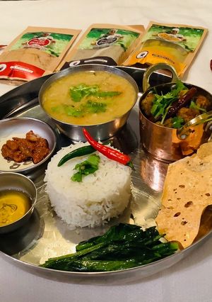 A picture of Mixed Thali (Nepalese Cuisine).
