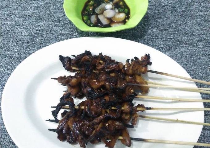 Standar Resep  membuat Sate Jamur bumbu Kecap yang nikmat