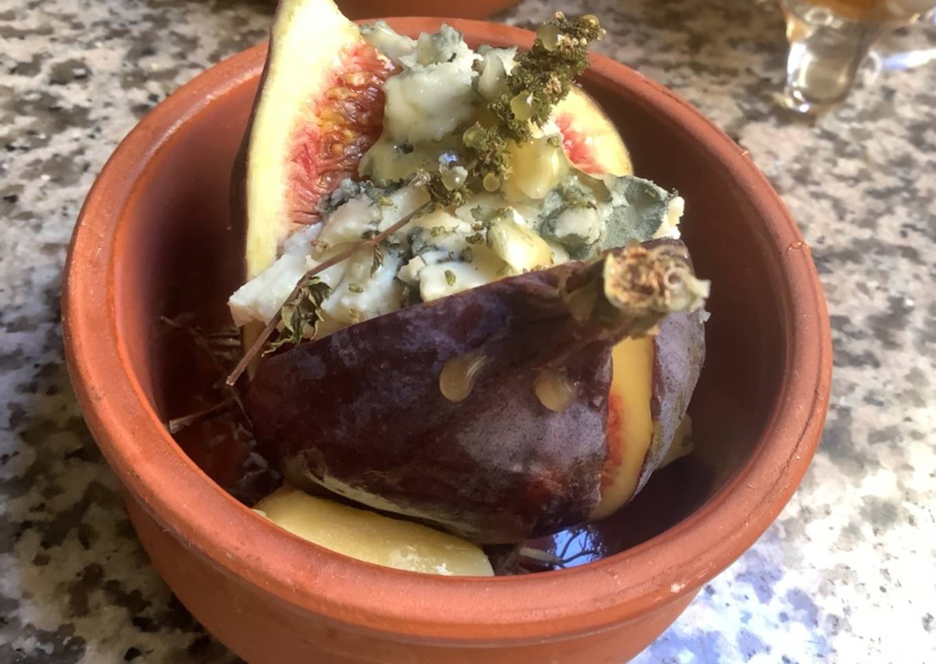 Figue de sollies🍁 rôti roquefort 🧀menthe poivrée 🌿