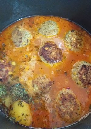 عکسی از دستور کوفته (کوفته آبگوشتی من)😋🌸🌸
