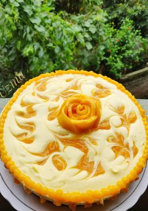A picture of Mango cheesecake.