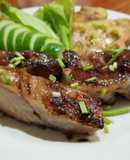 Costillas deshuesadas a la miel y naranja