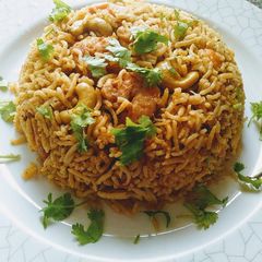 A picture of Kolambi bhaat rice.