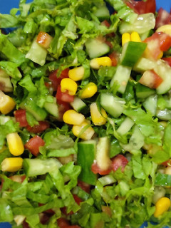 A picture of 3 coloured salad.